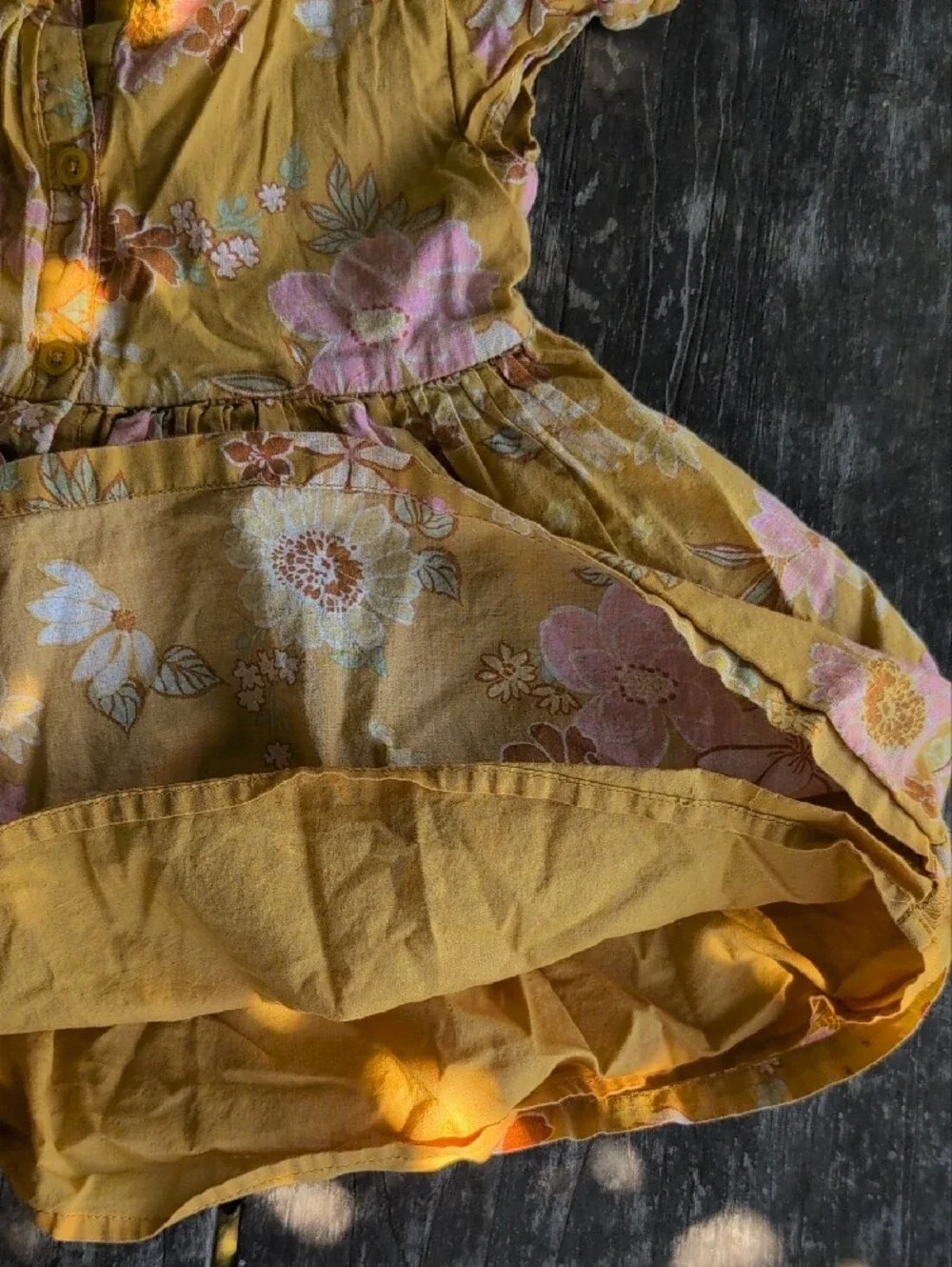 OshKosh B'gosh Mustard Yellow Floral Toddler Dress